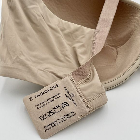 Thirdlove Bra Size 42F Classic Perfect Coverage Bra Taupe Underwire #2 - Picture 11 of 13